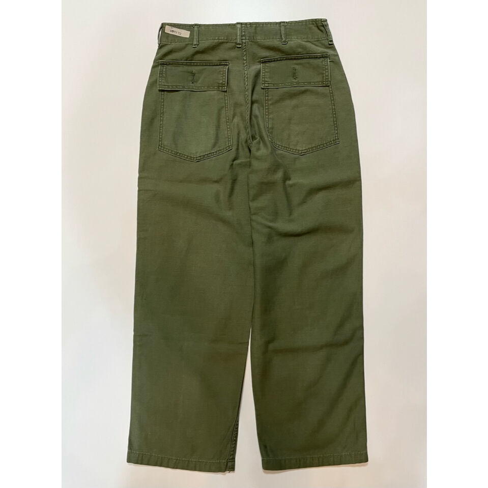 70s US ARMY OG-107 COTTON SATEEN BAKER PANTS Si...