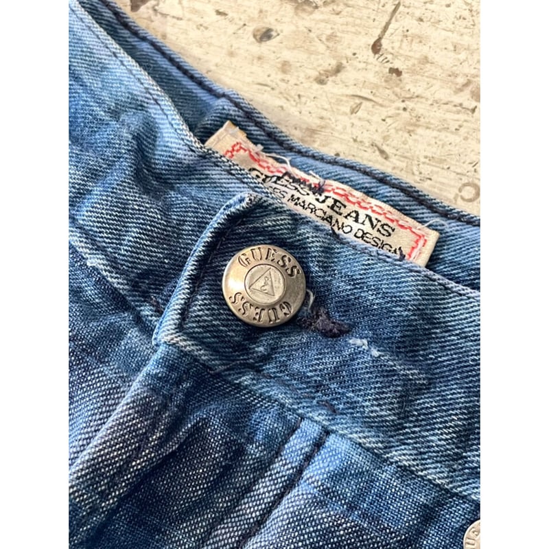 90s GUESS JEANS CHECK DENIM SHORTS MADE IN USA
