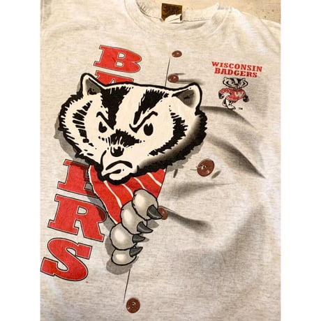 90s "WISCONSIN BADGERS" Tee MADE IN USA 🇺🇸 Size L