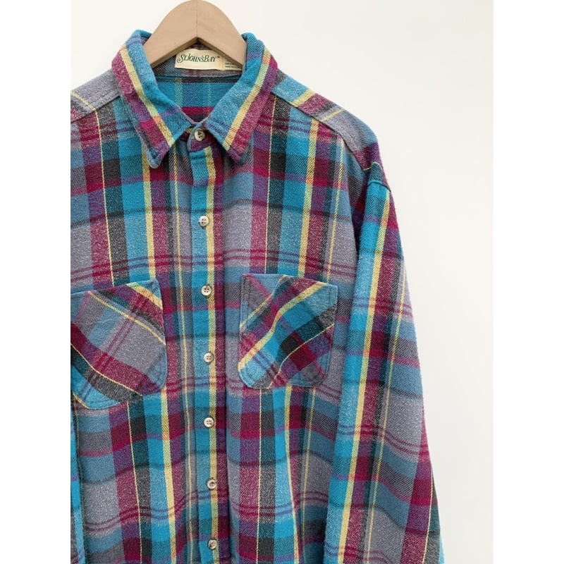 80s ST. JOHN'S BAY FLANNEL SHIRT MADE IN USA 🇺🇸