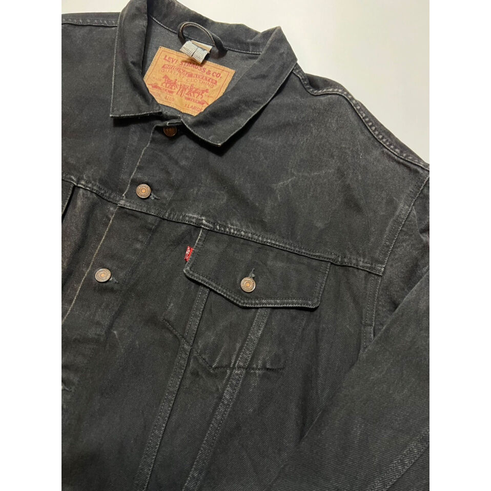 90s Levi's 70598-4159 BLACK DENIM JACKET Size X