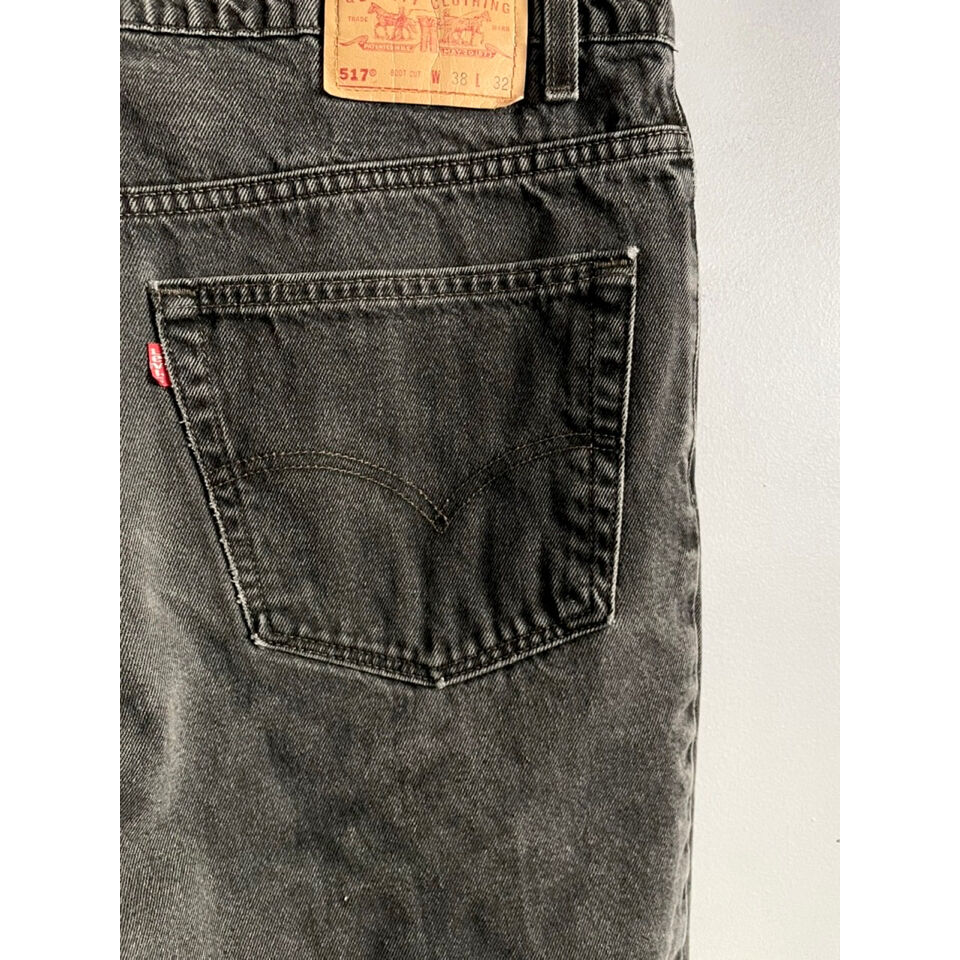 90s Levi's 517 BLACK BOOT CUT DENIM MADE IN USA...