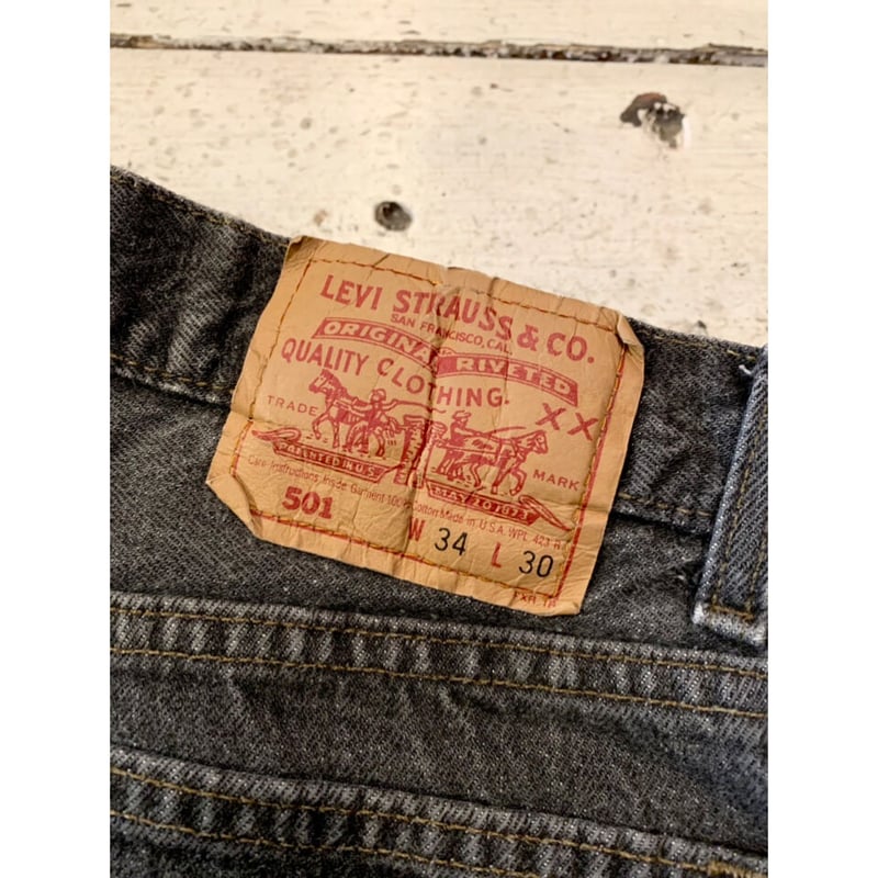 90s Levi's 501-0658 BLACK DENIM PANTS MADE IN U...