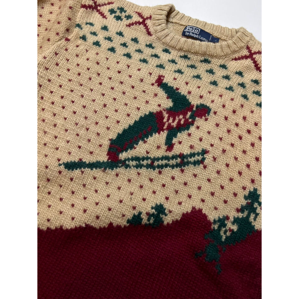 90s Ralph Lauren WOOL HAND KNIT Size L | KORDS