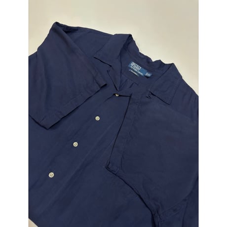 90s Ralph Lauren "CALDWELL" S/S OPEN COLLAR SHIRT Size XXL