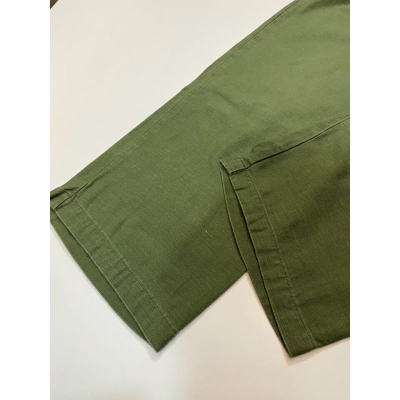 70s US ARMY OG-107 COTTON SATEEN BAKER PANTS Si