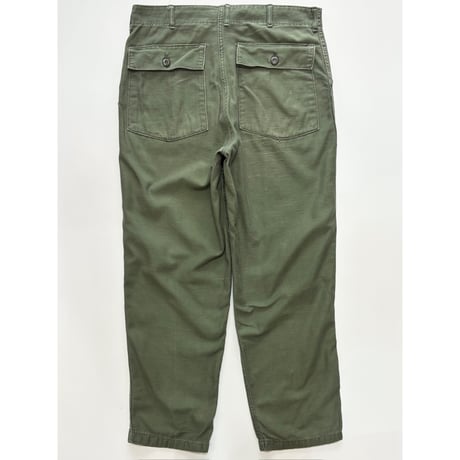70s US ARMY OG-107 COTTON SATEEN BAKER PANTS Size W36L31→W34L29