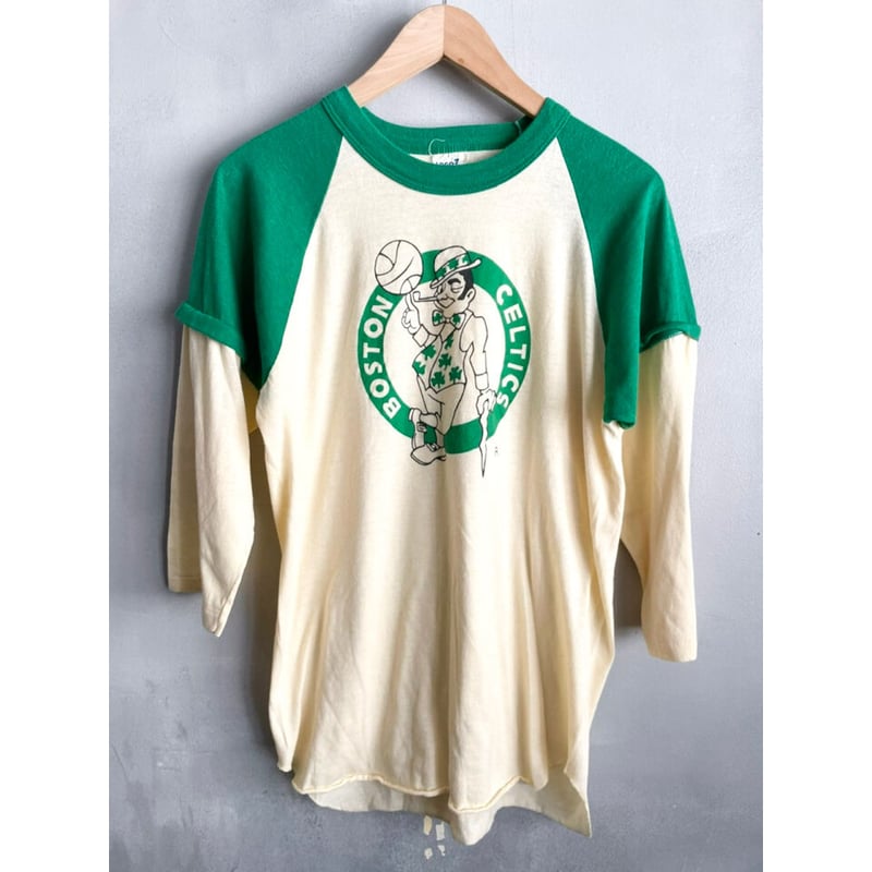 Vintage 70s USA MADE BOSTON 都市 Tシャツ S歴史物 70s BOSTON CELTICS Raglan Sleeve Tee MADE IN U