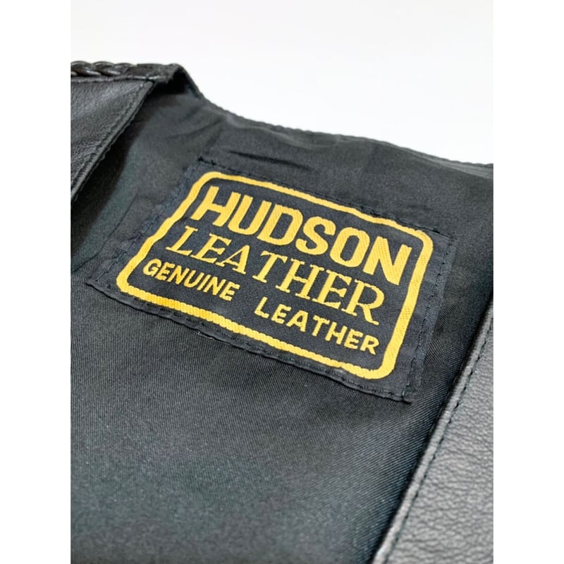 00s ユーロヴィンテージ イタリア HUDSON 編み込み レザーベスト 黒 00s ユーロヴィンテージ イタリア HUDSON 編み込み レザーベスト