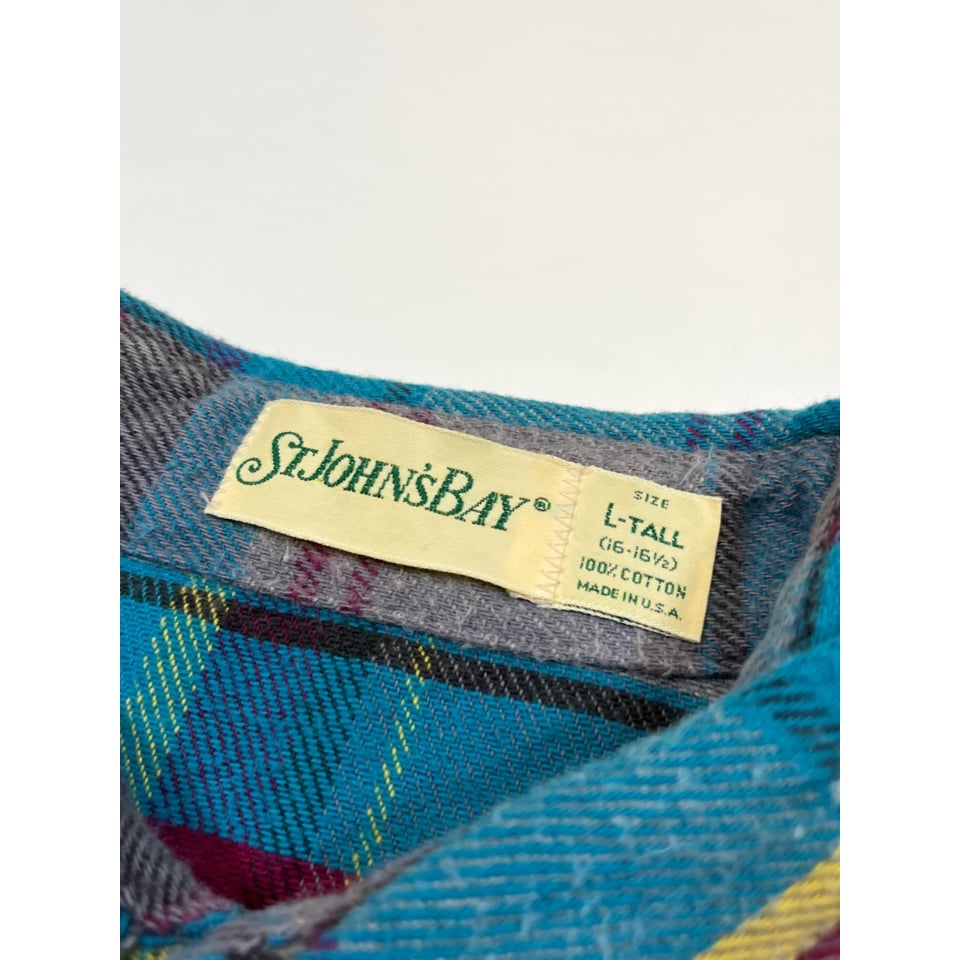 80s ST. JOHN'S BAY FLANNEL SHIRT MADE IN USA 🇺🇸
