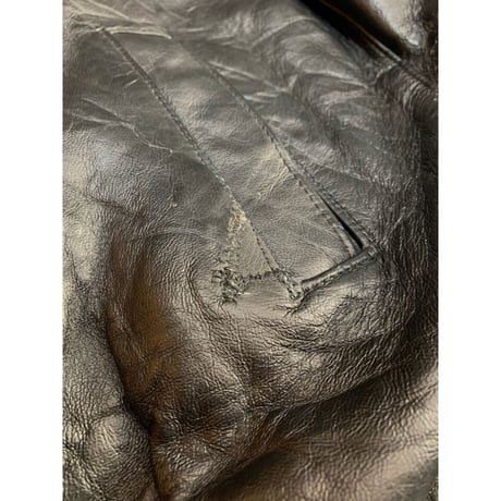 00s FRENCH MILITARY PILOT LEATHER JACKET Size 64 (XXL程)