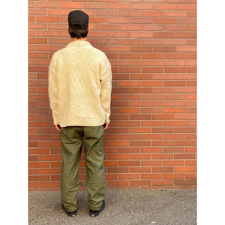 80s COUNTRY CLUB MOCK NECK FISHERMAN KNIT MADE IN IRELAND 🇮🇪 Size XL程