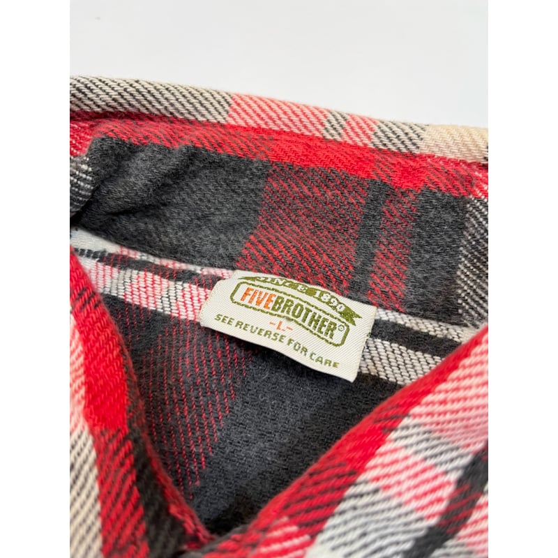 【年末年始SALE❗️】FIVE BROTHER 90S シャツ　ビンテージ希少❗️ 90s FIVE BROTHER heavy flannel shirt “size M-TALL” 90年代 ファイブ