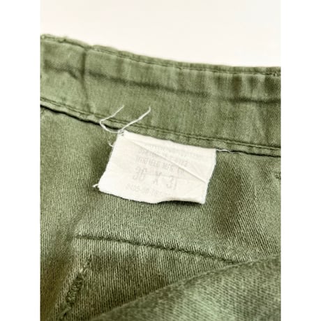 60s US ARMY OG-107 COTTON SATEEN BAKER PANTS Size W36L31→W35.5L29.5