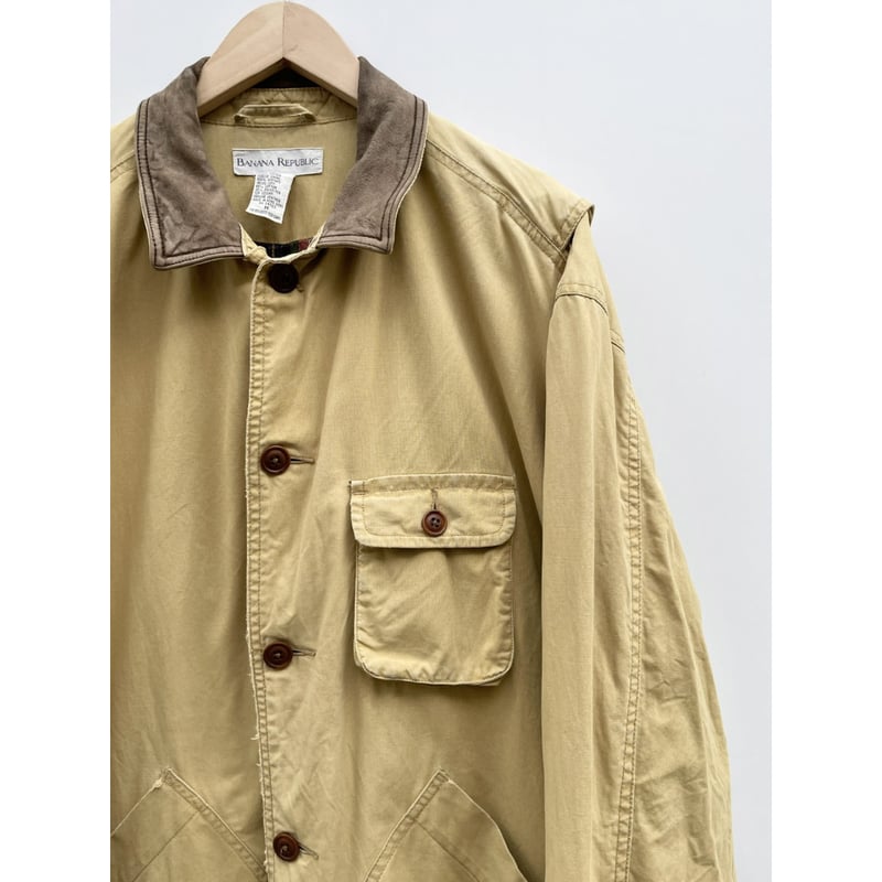 90s BANANA REPUBLIC コットンリネン ハンティングジャケット 90s banana republic linen hunting jacket “size S” “made in