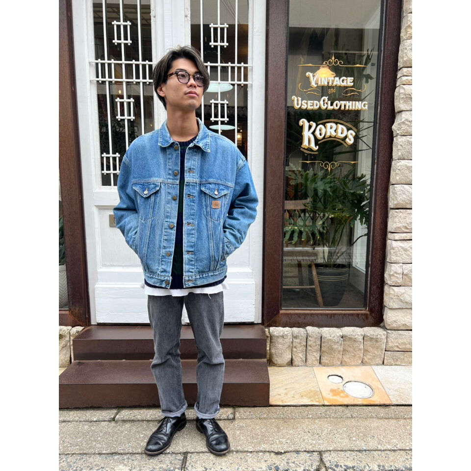 90s carhartt DENIM TRACKER JACKET MADE IN USA 🇺