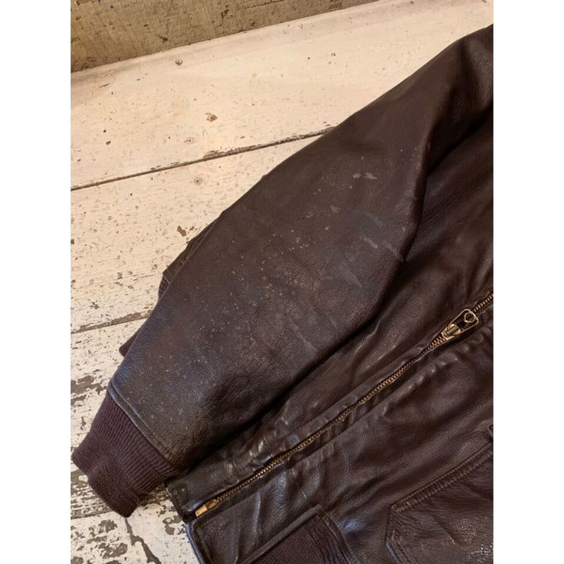 ジャケット・アウター 60s usn g-1 7823C(WEP) 60s US NAVY G-1 FLIGHT JACKET (J-7823C) Size 4