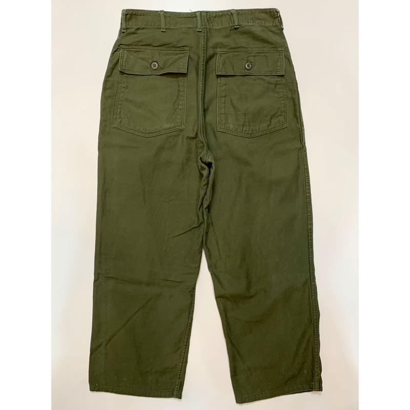 60s US ARMY OG-107 COTTON SATEEN BAKER PANTS Si 60s US ARMY OG-107 COTTON SATEEN BAKER PANTS Si