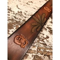 70s "DEADSTOCK" ZIGZAG MARIJUANA LEATHER BELT MADE IN USA 🇺🇸  SIZE  36