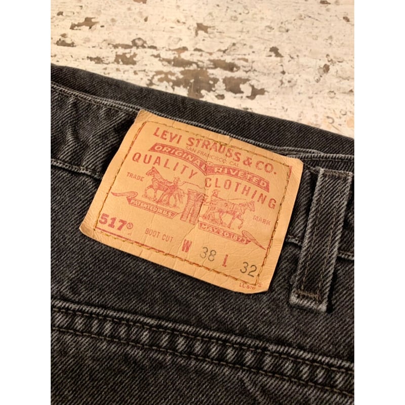希少 90's ヴィンテージ levi's 517 BlackデニムW32L34 90s Levi's 517 BLACK BOOT CUT DENIM MADE IN USA