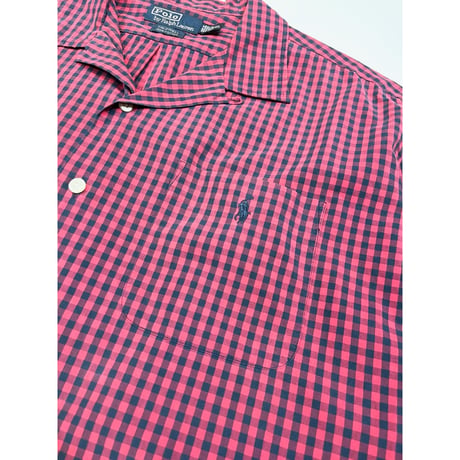 90s Ralph Lauren "CALDWELL" S/S OPEN COLLAR SHIRT Size XL