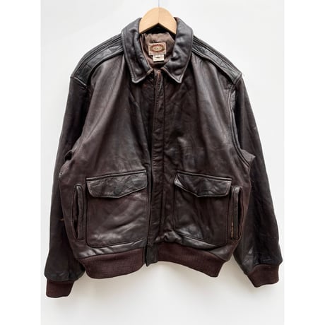 80s BANANA REPUBLIC "A-2 TYPE" LEATHER JACKET Size 42
