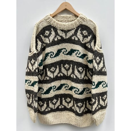90s WOOL HAND KNIT MADE IN ECUADOR 🇪🇨 Size L