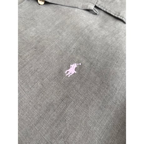 90s Ralph Lauren "CALDWELL" S/S OPEN COLLAR SHIRT Size L