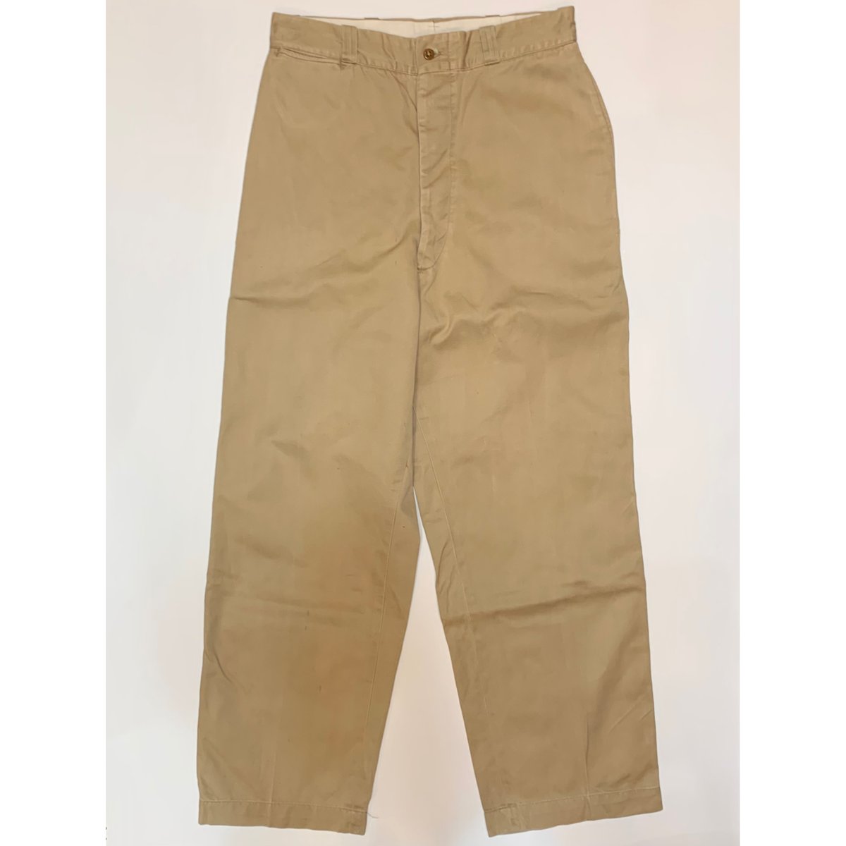 50s US ARMY KHAKI TROUSERS Size W34L31→W30L30 |
