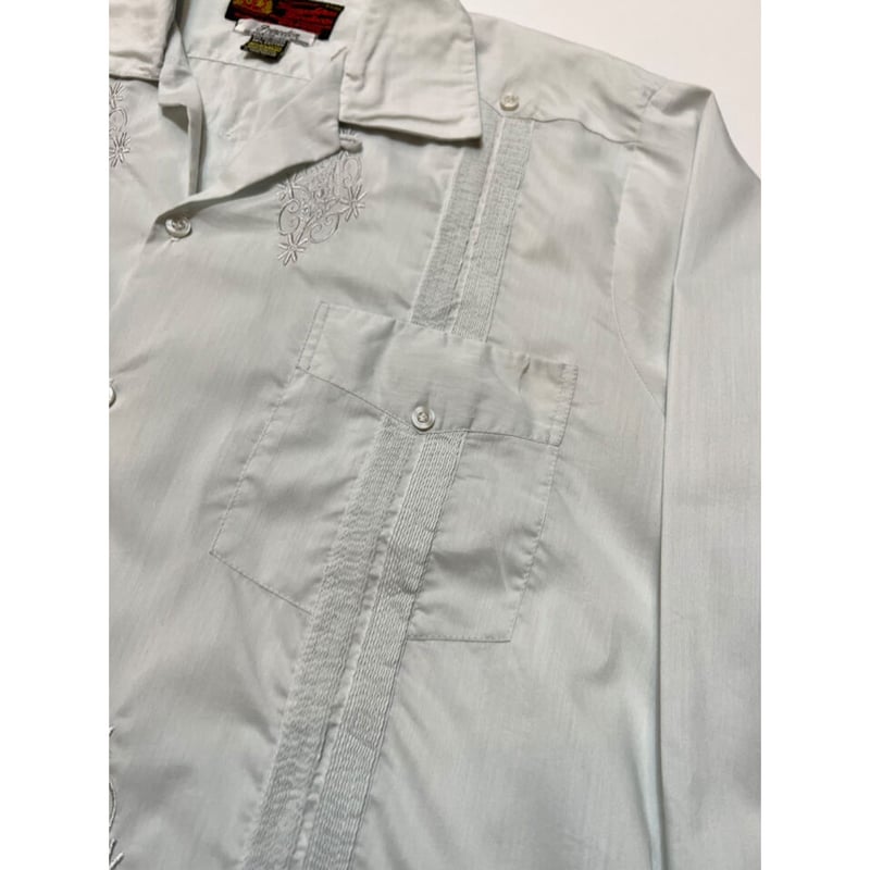 70s OPEN COLLAR L/S CUBA SHIRT Size L | KORDS