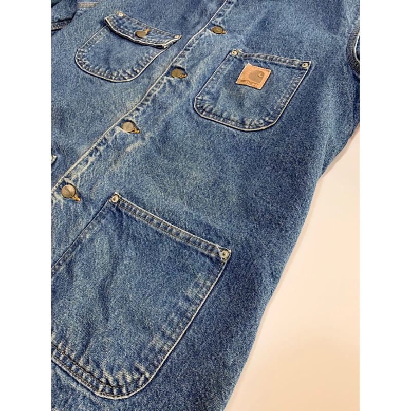 90s carhartt DENIM CHORE COAT MADE IN USA 🇺🇸 Si 90s carhartt DENIM CHORE COAT MADE IN USA 🇺🇸 Si