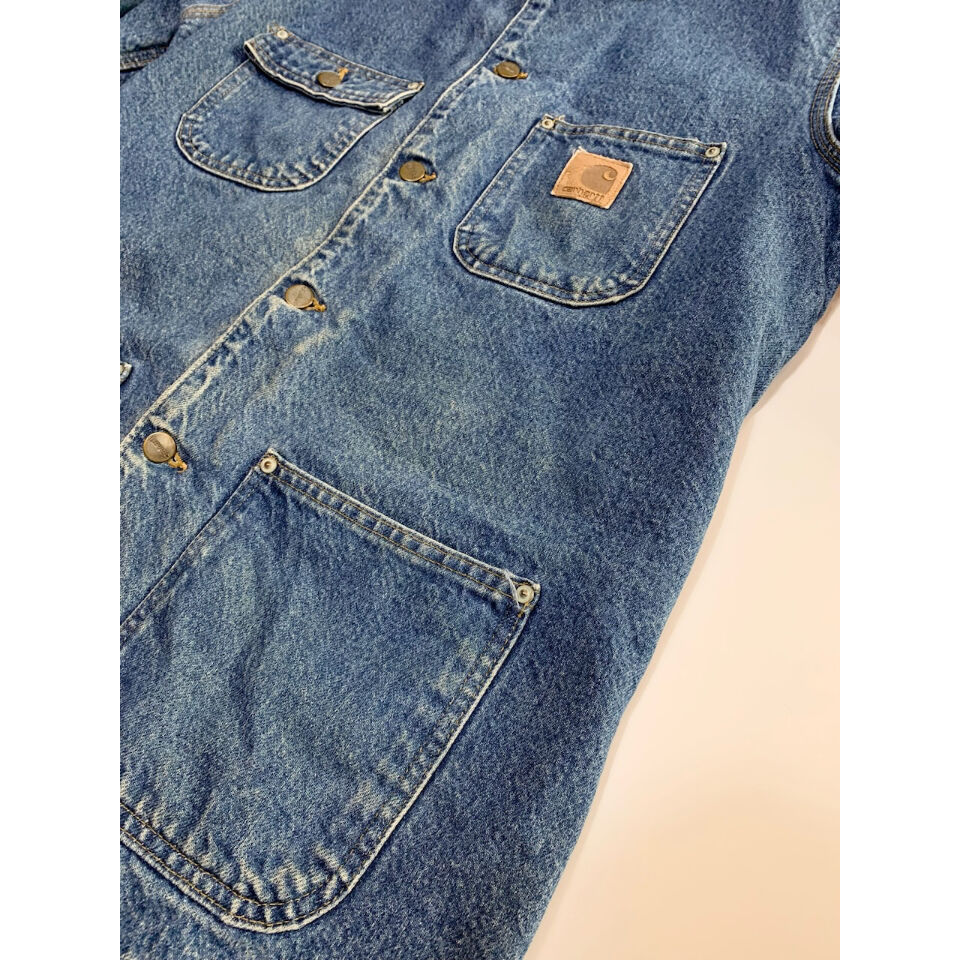 90s carhartt DENIM CHORE COAT MADE IN USA 🇺🇸 Si