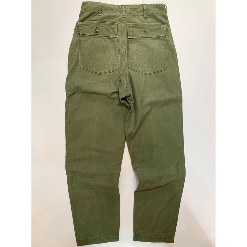 70s US ARMY OG-107 COTTON SATEEN BAKER PANTS Si