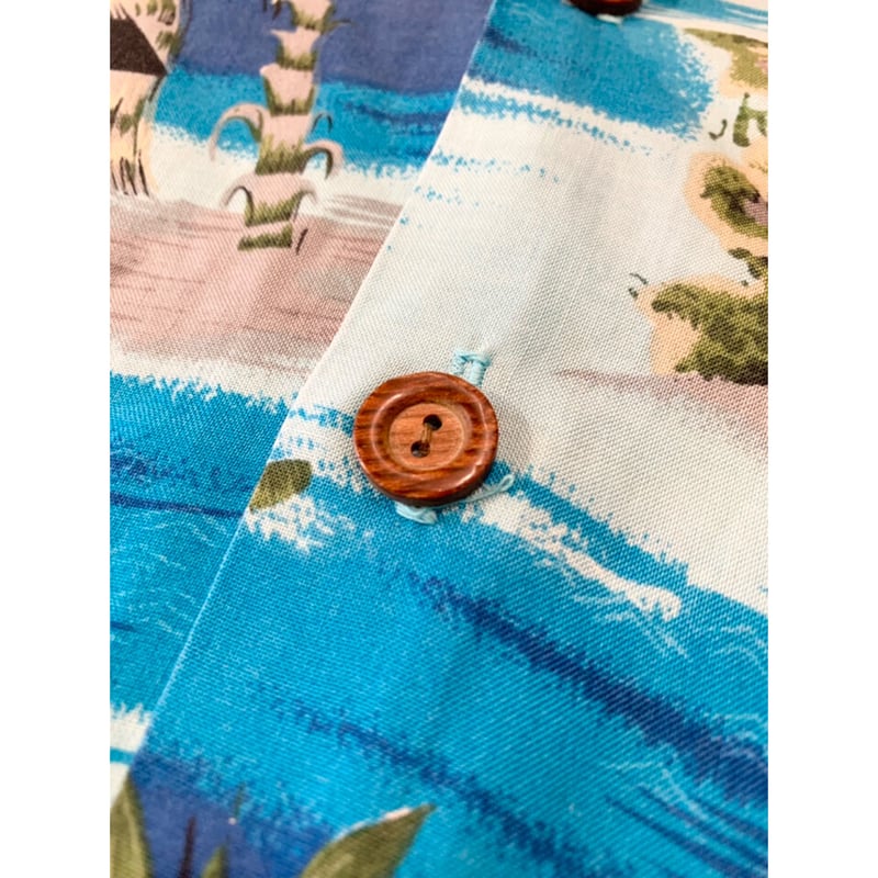 80s USA製 JAMS WORLD XL OCEAN 船 オープンカラー 80s Ocean Pacific Sunwear ALOHA SHIRT Size L |