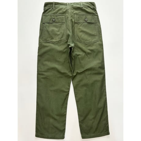 60s US ARMY OG-107 COTTON SATEEN BAKER PANTS Size W32L31→W31.5L29