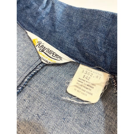70s KEY "IMPERIAL" DENIM COVERALL Size 42