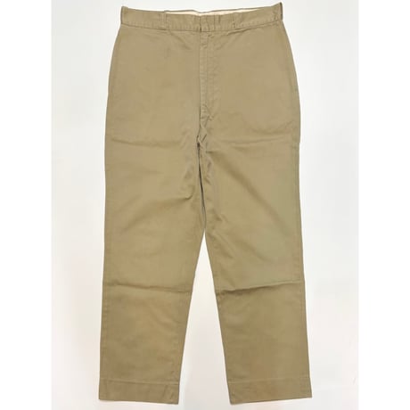 70s US ARMY KHAKI TROUSERS Size W36L32→W35L31