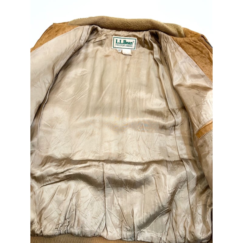 80s L.L.Bean LAMB SUEDE HARRINGTON JACKET Size