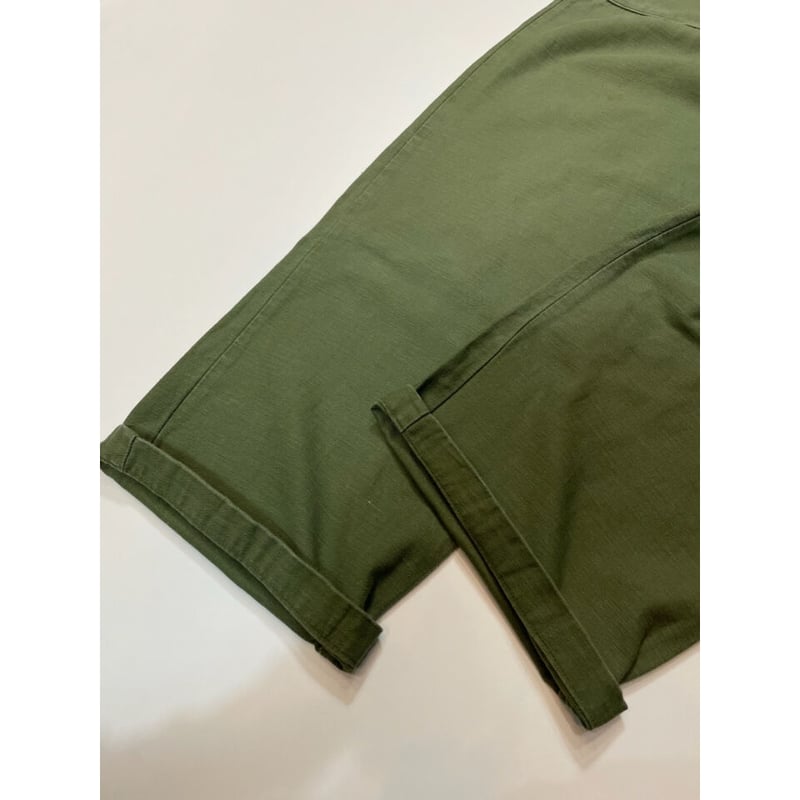 70s US ARMY OG-107 COTTON SATEEN BAKER PANTS Si