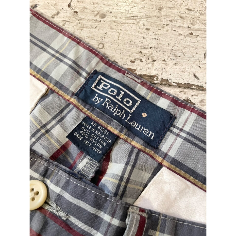 90s RALPH LAUREN CHECK SHORTS MADE IN USA 🇺🇸 W3