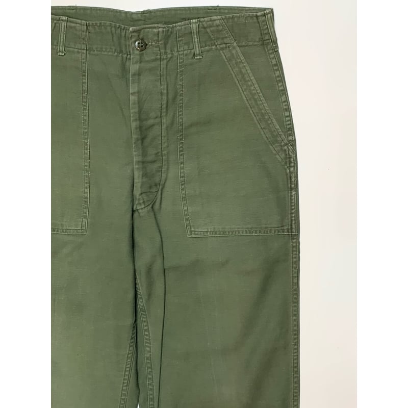 60s US ARMY OG-107 COTTON SATEEN BAKER PANTS Si 60s US ARMY OG-107 COTTON SATEEN BAKER PANTS Si