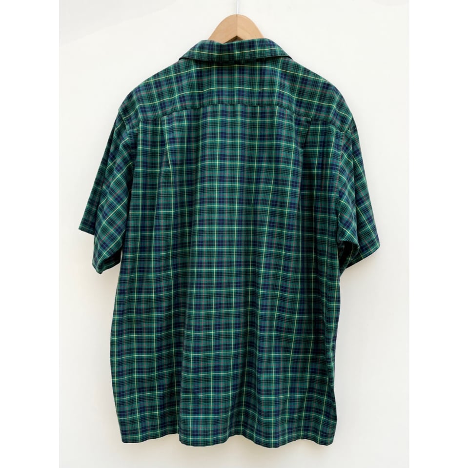 90s 渋カラー ラルフローレン ADAMS ギンガムチェック 開襟 XL Ralph Lauren】1990's オープンカラーギンガムチェックシャツ