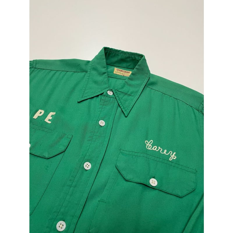 50s SPORTSMAN RAYON GABARDINE SHIRT Size 15 | K