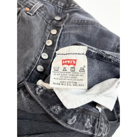 90s Levi’s 501 BLACK DENIM PANTS MADE IN USA🇺🇸 Size W32L30→W30L30