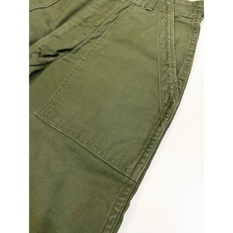 60s US ARMY OG-107 COTTON SATEEN BAKER PANTS Size W30L33→W29L31