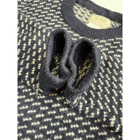 80s L.L.Bean "BIRDS EYE" WOOL KNIT MADE IN NORWAY 🇳🇴 Size XL-TALL
