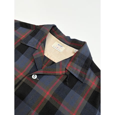 60s SEARS OPEN COLLAR SHIRT Size M