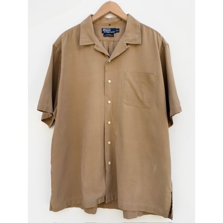 90s Ralph Lauren "CALDWELL" S/S OPEN COLLAR SHIRT Size XL