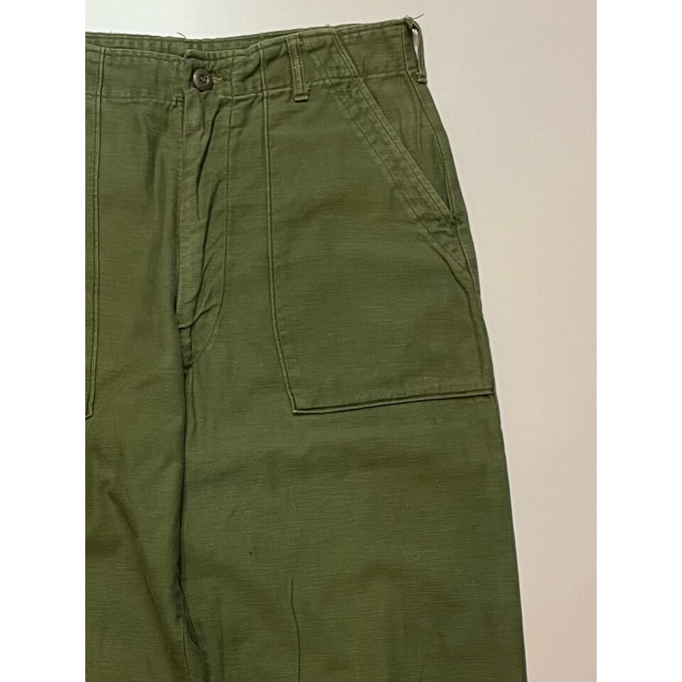 70s US ARMY OG-107 COTTON SATEEN BAKER PANTS Si...