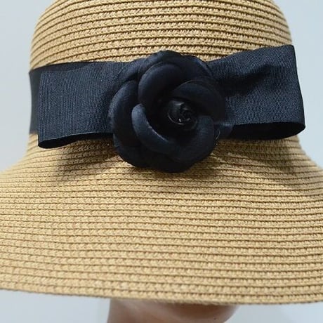 リボンでリメイクしたストローハット(NEW)